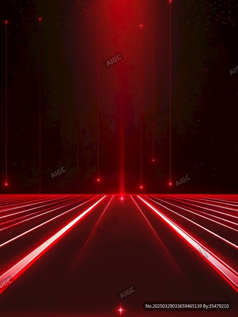 紅色激光未來感科技場景
