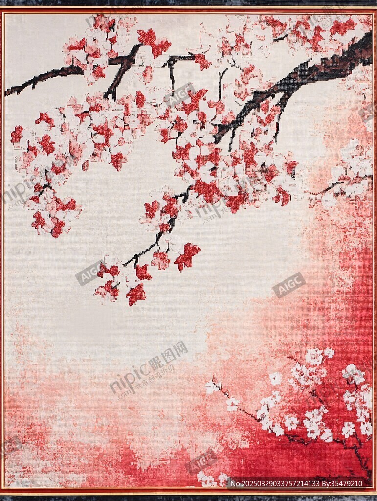 紅梅綻放圖