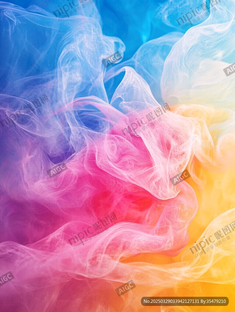 夢幻彩色煙霧抽象藝術圖