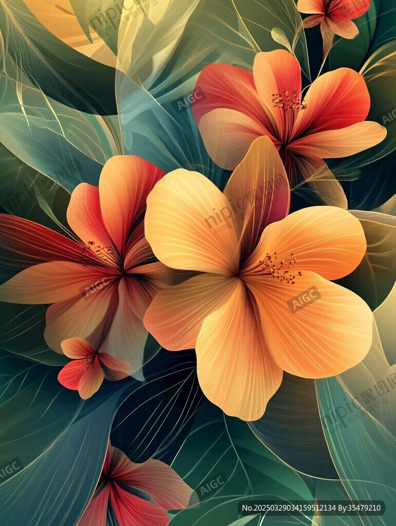 絢麗花卉插畫展現(xiàn)自然之美