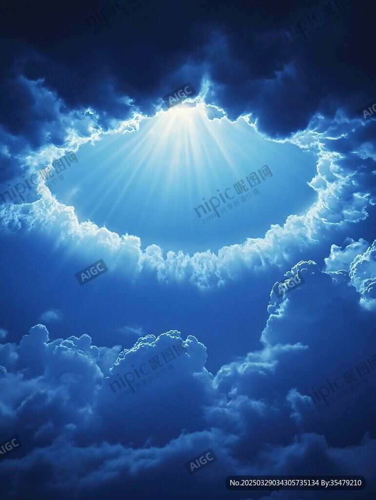 穿透云層的神圣光芒