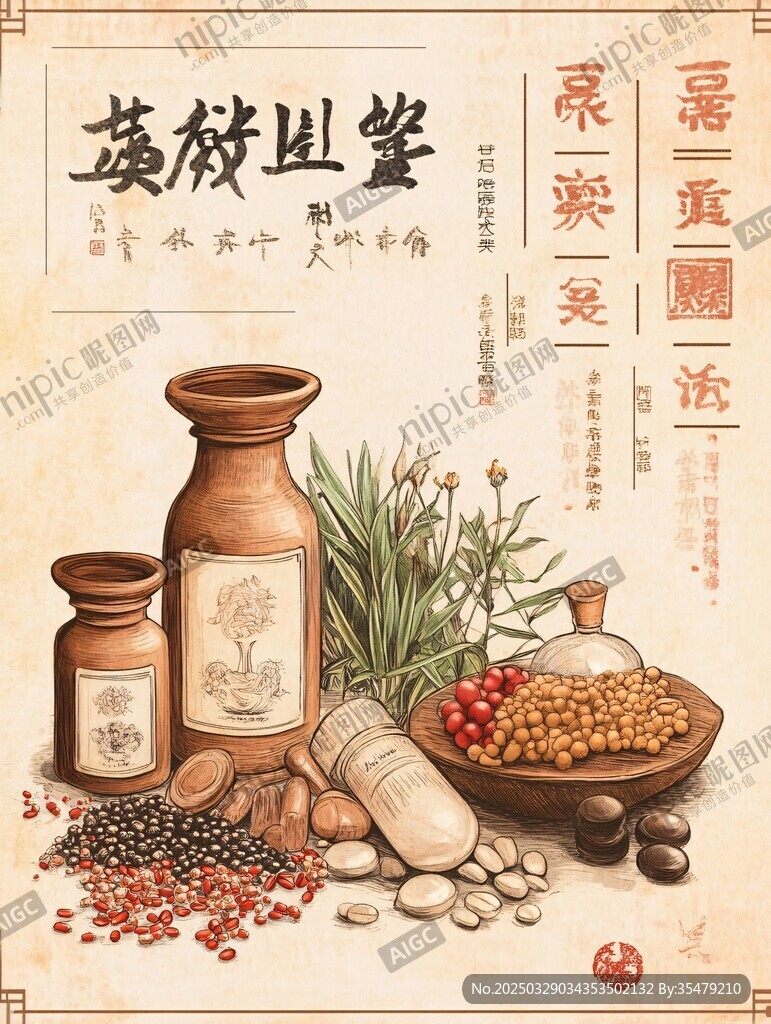 傳統中藥藥材靜物展示