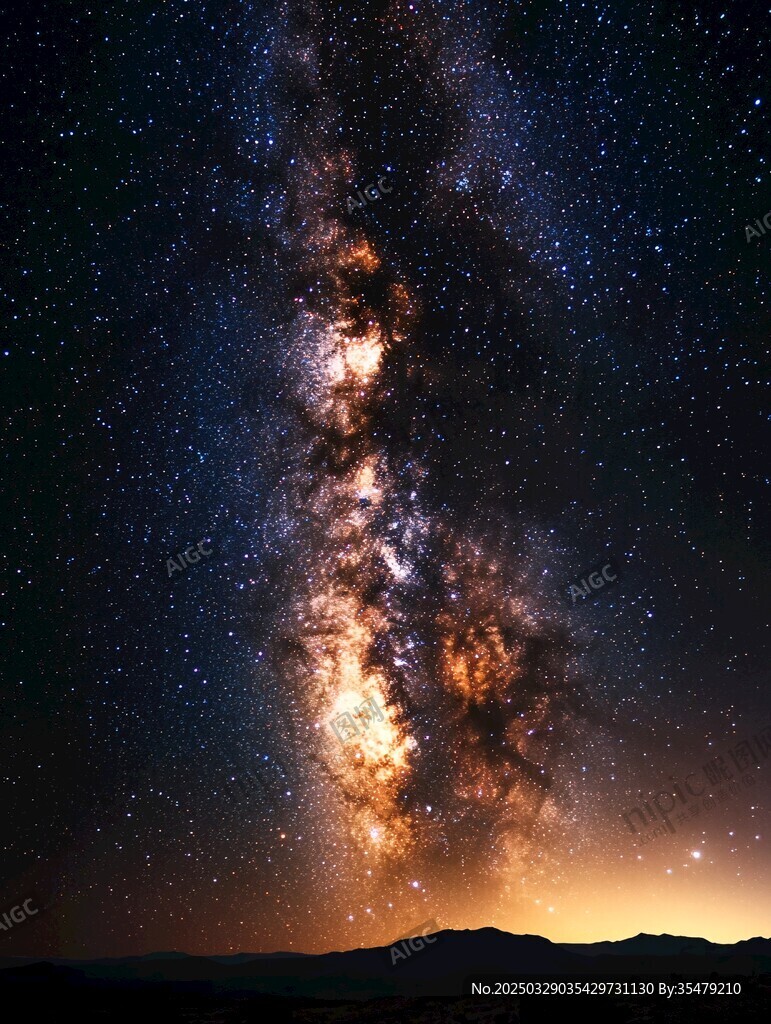 璀璨銀河下的壯麗夜空