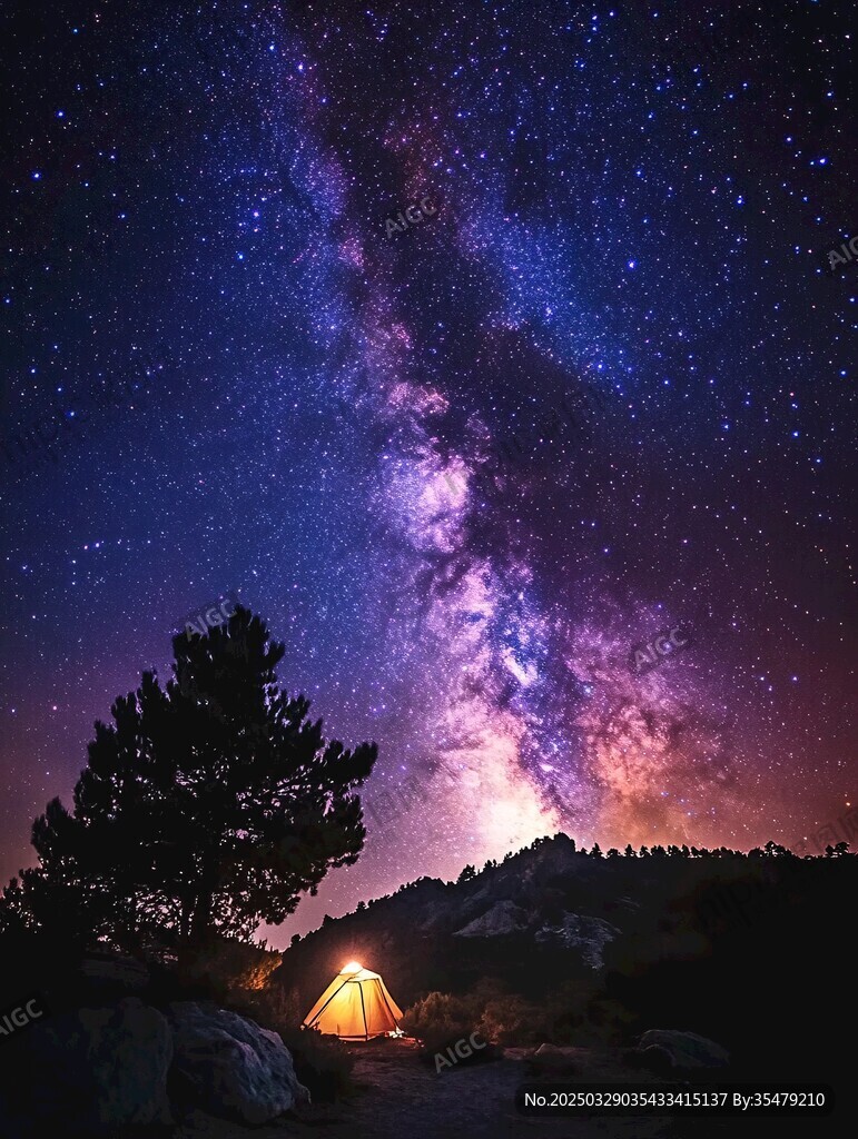 星空下的露營美景