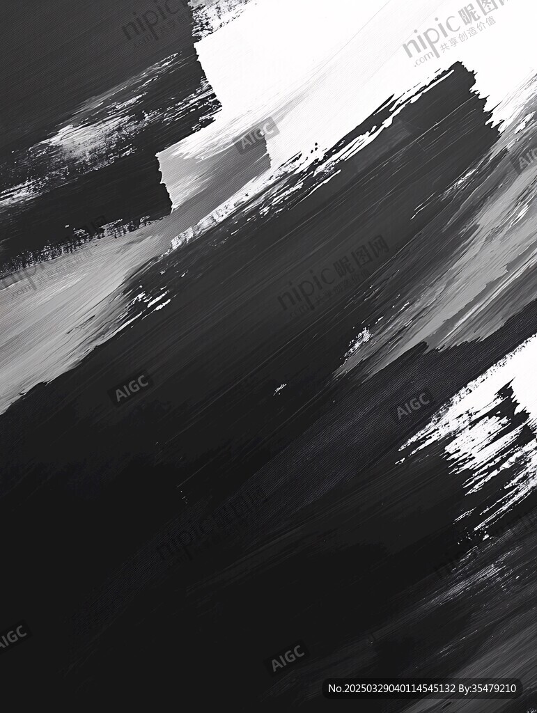 黑白筆觸抽象藝術背景圖