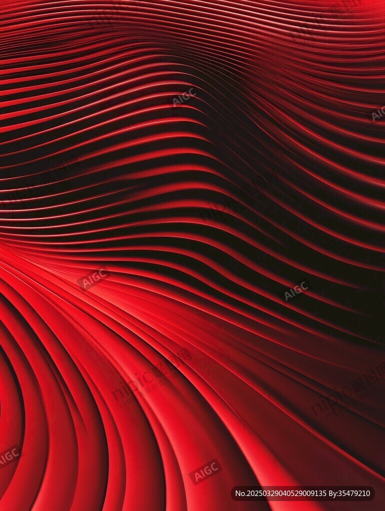 紅色波浪動(dòng)感抽象背景圖