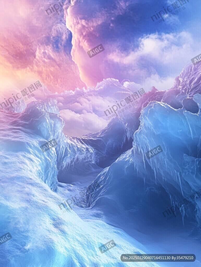 夢(mèng)幻冰川上的絢爛云海