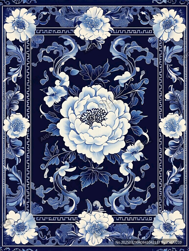 青花瓷風(fēng)花卉圖案設(shè)計(jì)