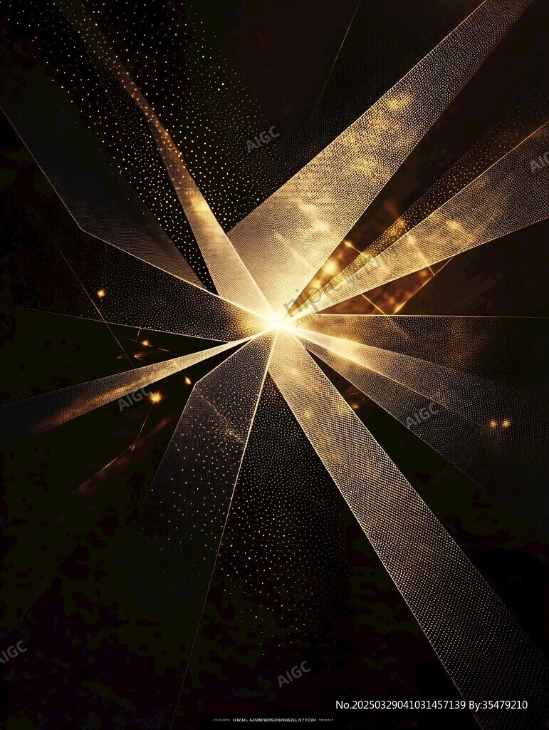 金色光芒放射炫酷背景圖