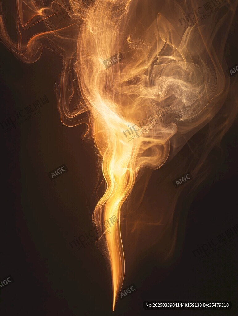 飄逸的金色煙霧奇幻景象