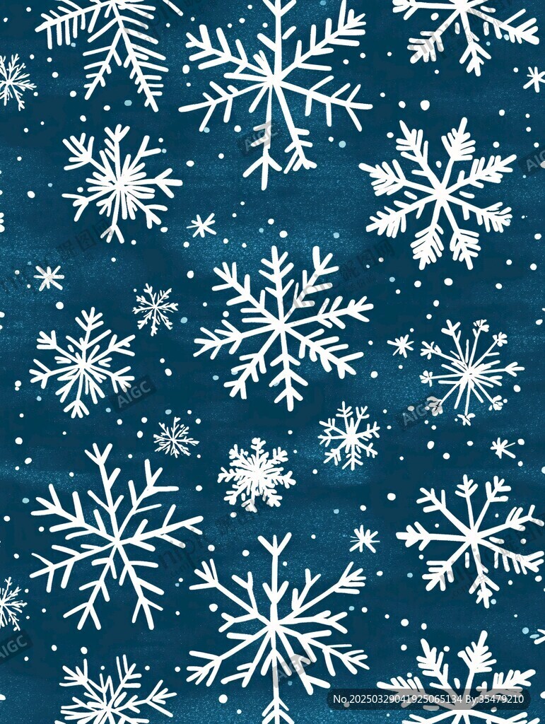 藍色背景雪花無縫圖案