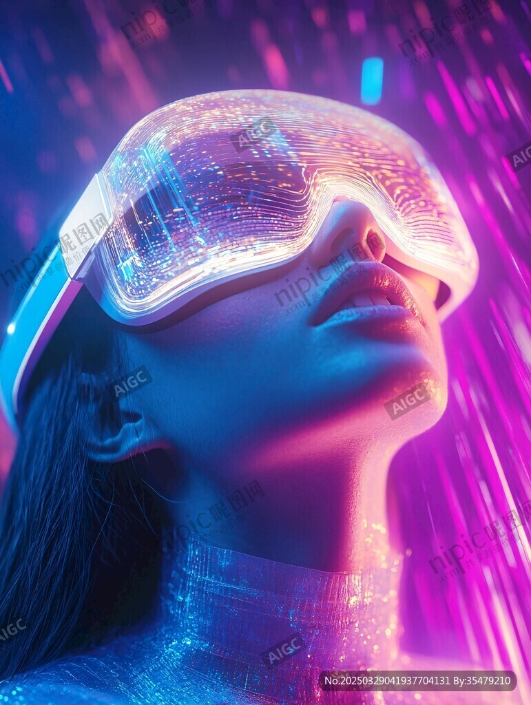 夢幻霓虹下的VR體驗者