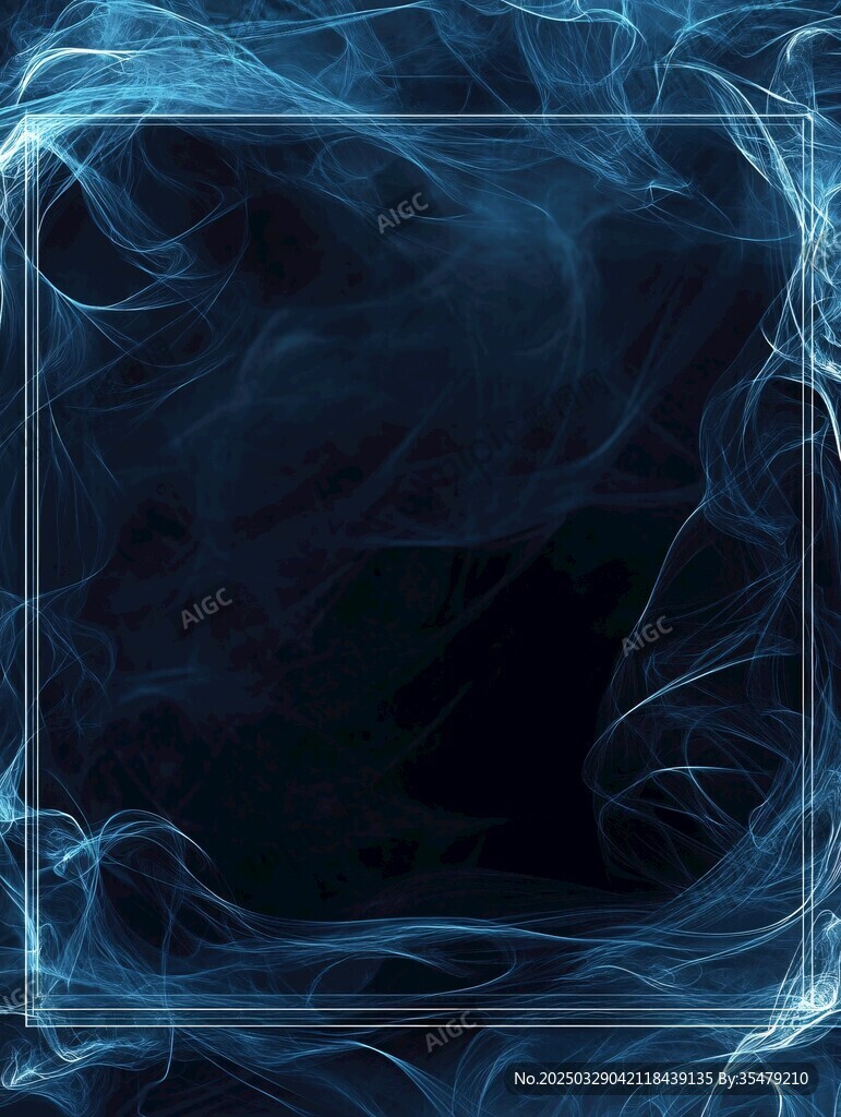 藍色煙霧邊框抽象背景圖