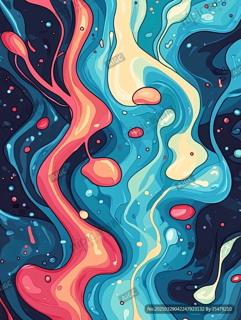 流體藝術色彩斑斕的夢幻畫面