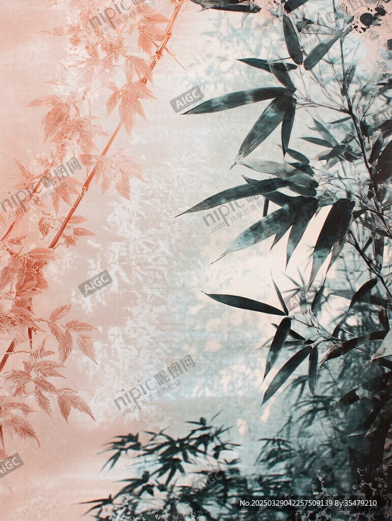 水墨風竹影詩意景象