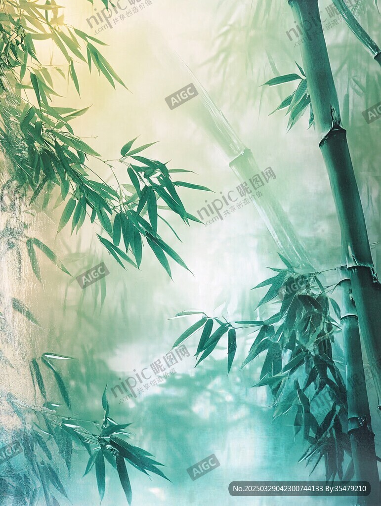 夢(mèng)幻竹林意境圖