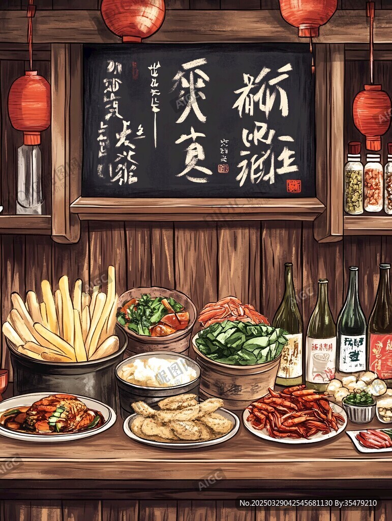 中式酒館美食陳列