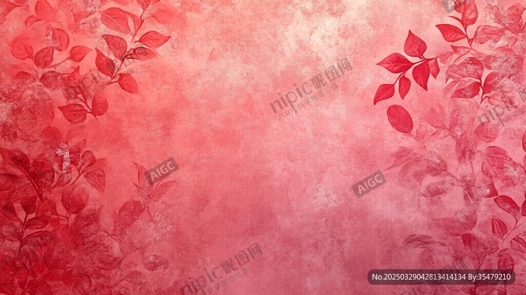 夢(mèng)幻紅粉葉影背景圖