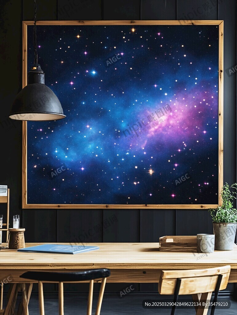 星空壁畫(huà)裝點(diǎn)溫馨工作空間