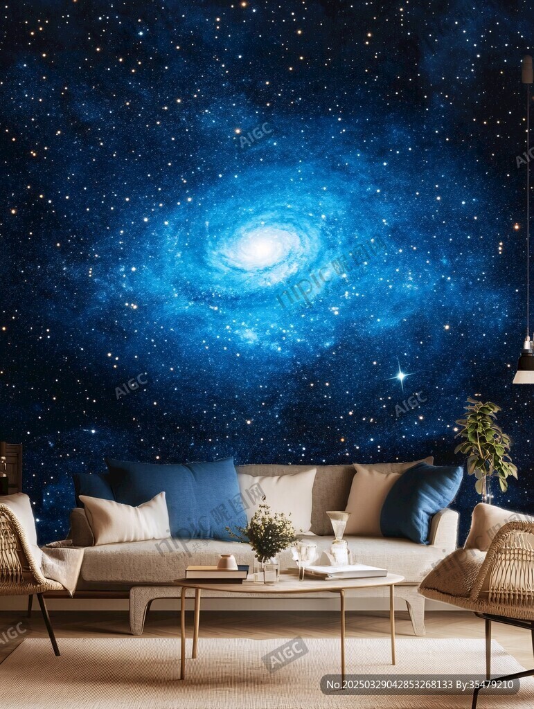 夢幻星空客廳背景墻