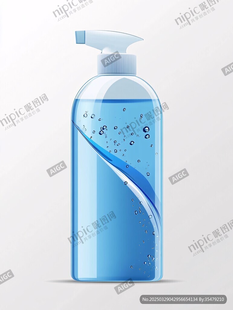 藍(lán)色洗手液瓶插畫