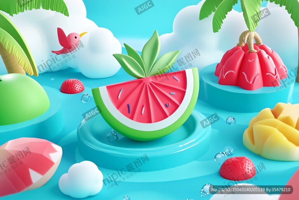 夏日水果樂園夢(mèng)幻場(chǎng)景