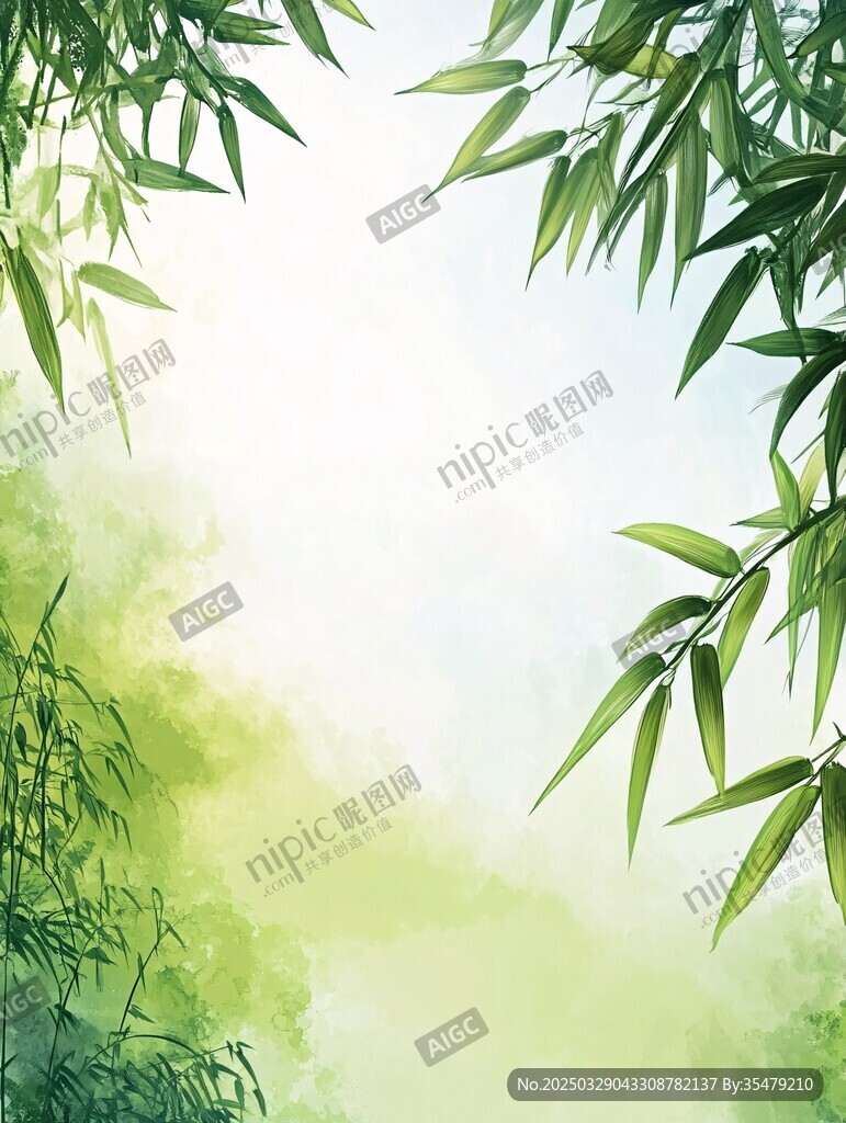 竹葉掩映的清新自然景致
