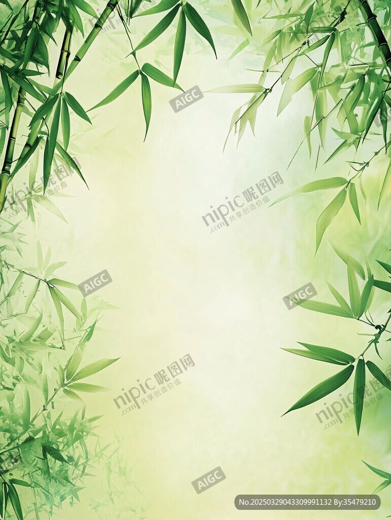 翠竹環(huán)繞的清新背景圖