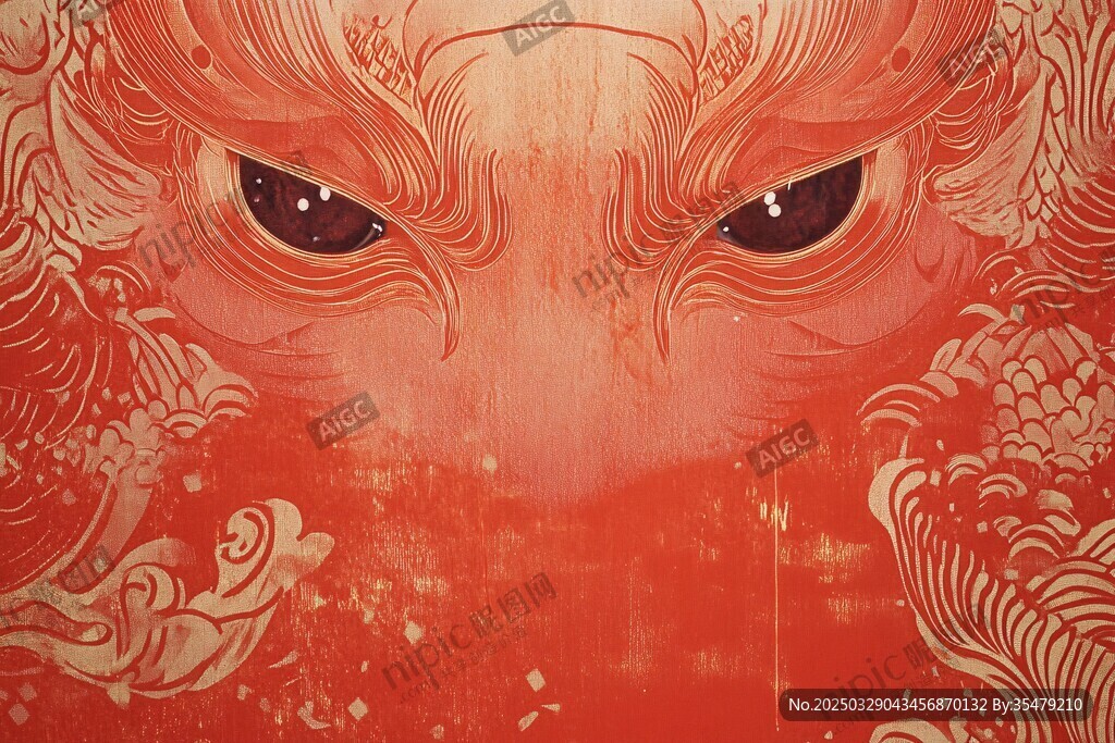 中式祥瑞獸眼 傳統藝術風