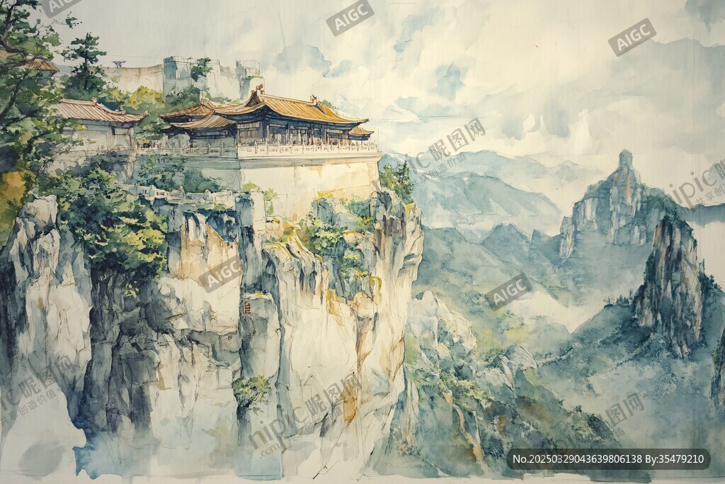懸崖古建繪就山水盛景