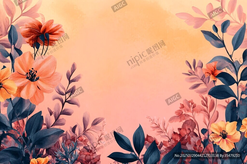夢(mèng)幻花卉背景圖