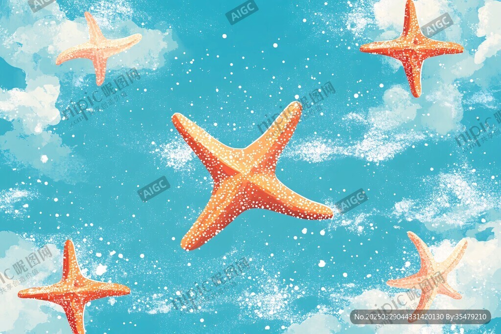 夢幻海星暢游藍色海洋