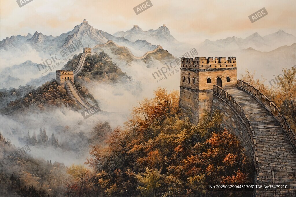秋日長(zhǎng)城 云霧繚繞的壯麗