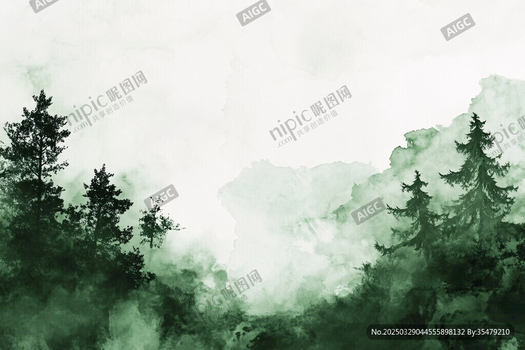 水墨山林間的清幽之景