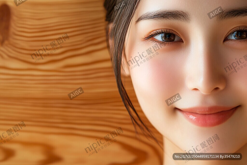 青春少女的溫柔微笑瞬間