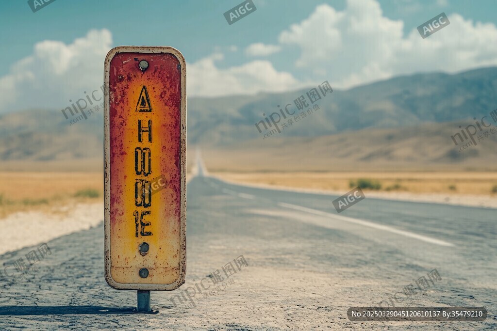 銹跡路牌指向家的方向