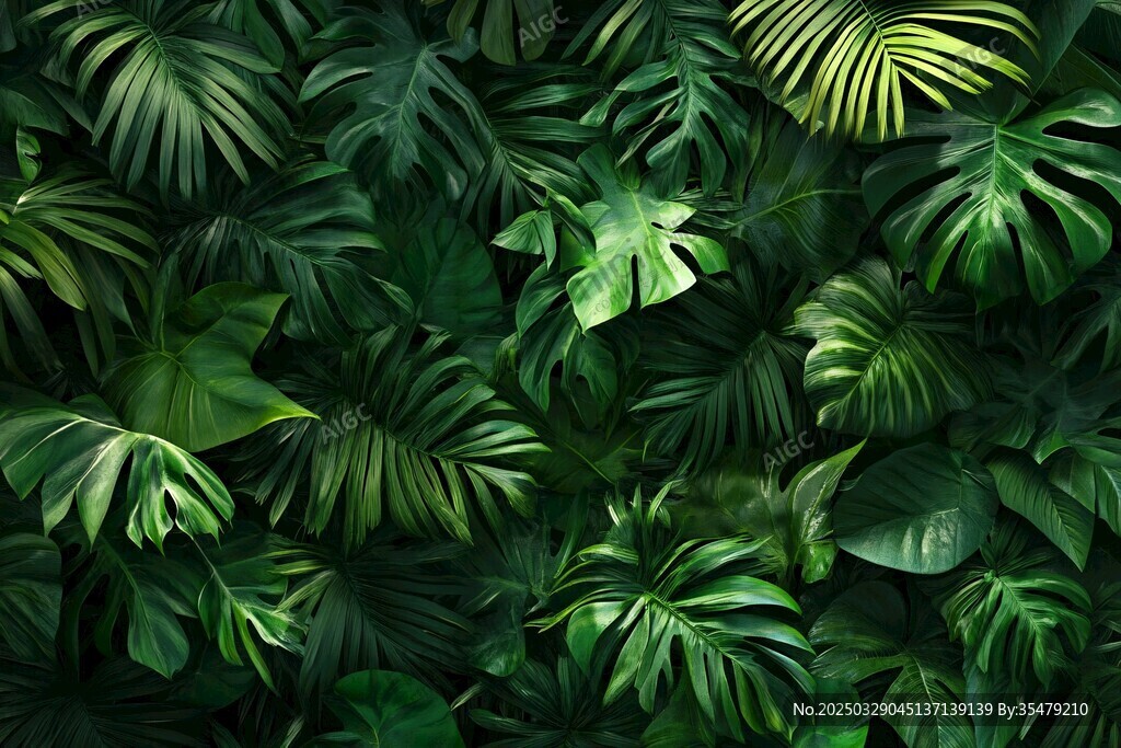 熱帶綠植背景圖