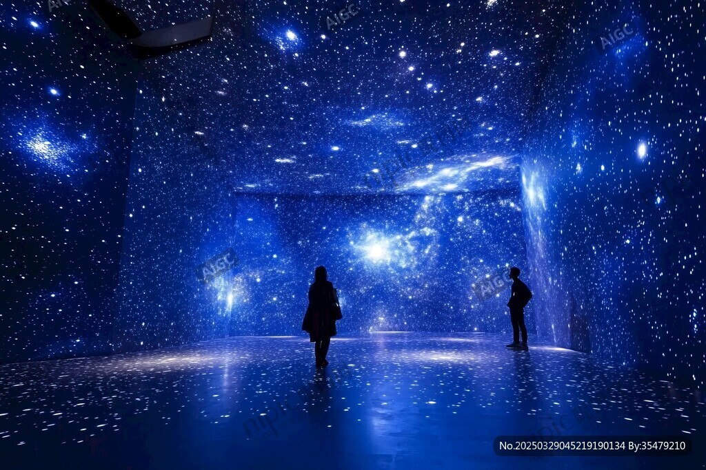 夢(mèng)幻星空展館 二人沉浸其中