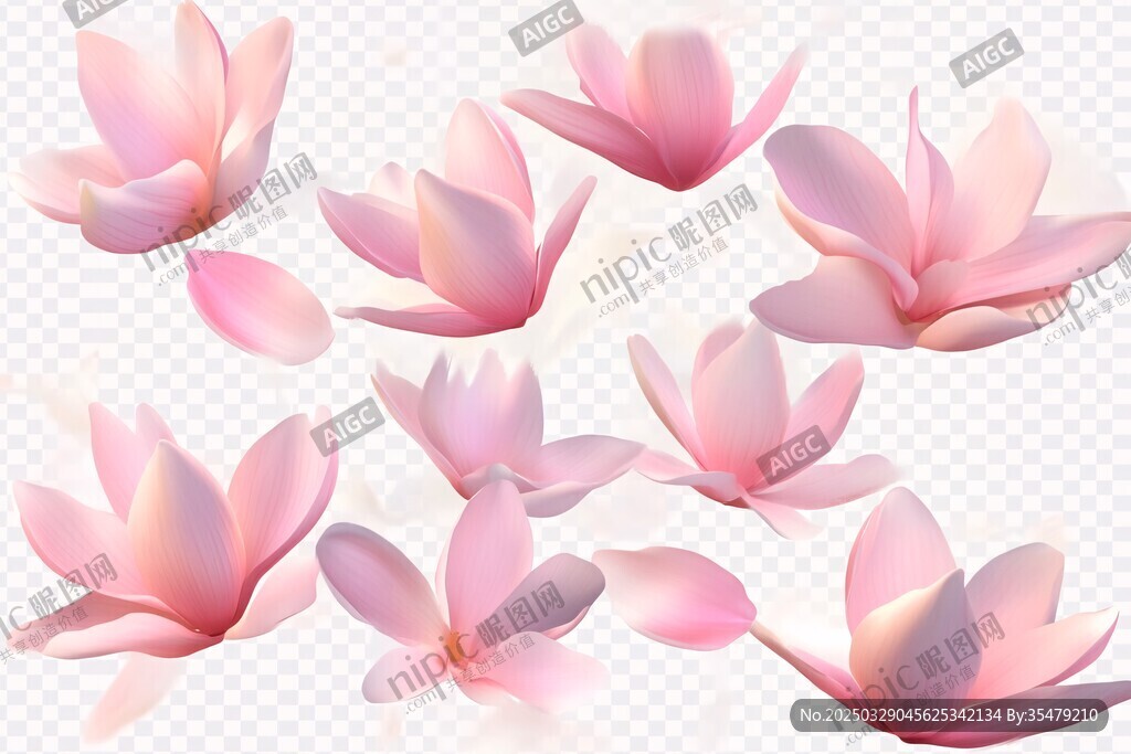 粉色玉蘭花綻放畫面