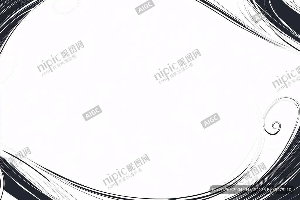 黑白線條邊框背景圖