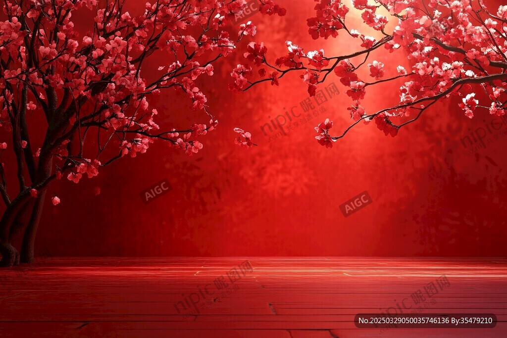 紅墻繁花下的夢幻景致