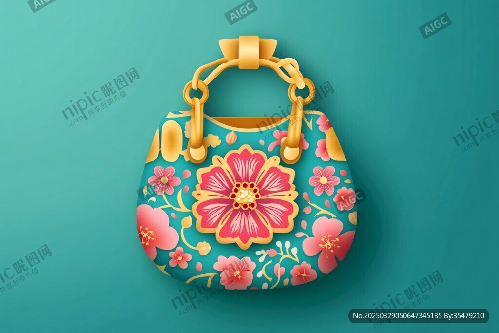 花卉圖案手提包