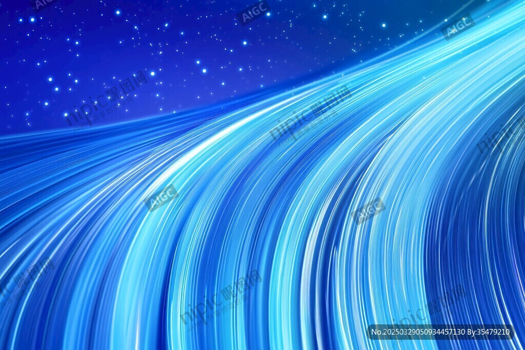 夢幻藍色星河流光背景