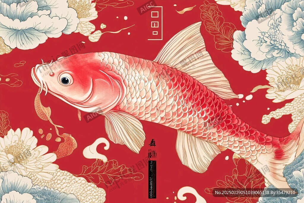 錦鯉賀歲 繁花相伴