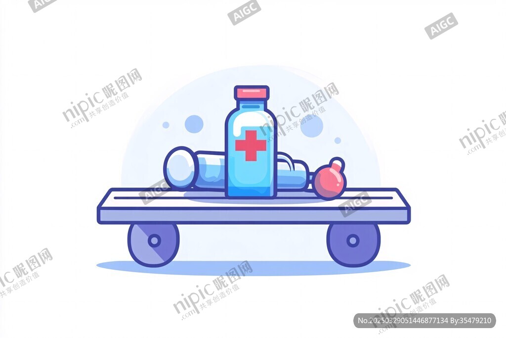 醫(yī)療用品置于運輸小車上