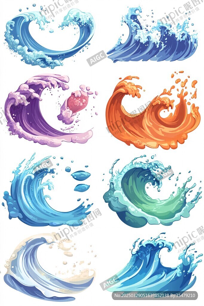 多彩創(chuàng)意波浪圖案集合
