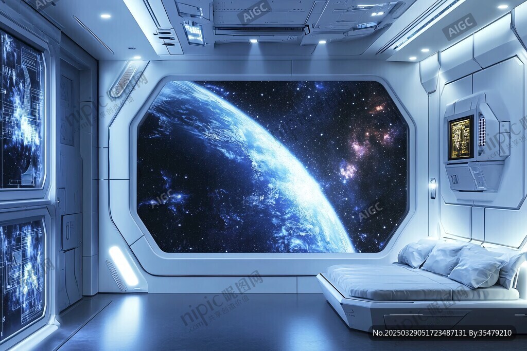 未來太空臥室 夢幻宇宙景觀