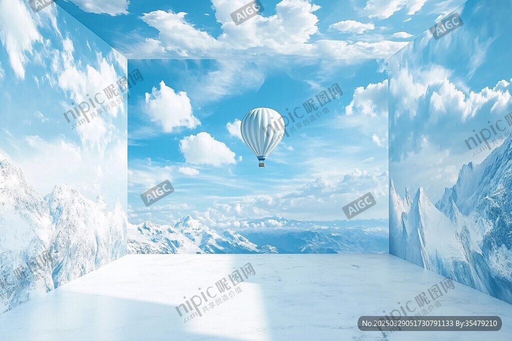 夢幻空間中的熱氣球之旅