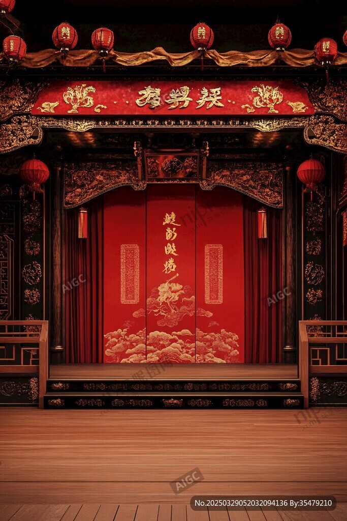 中式古典戲曲舞臺場景