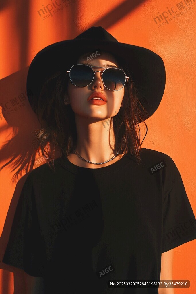 時(shí)尚酷感女孩的光影瞬間